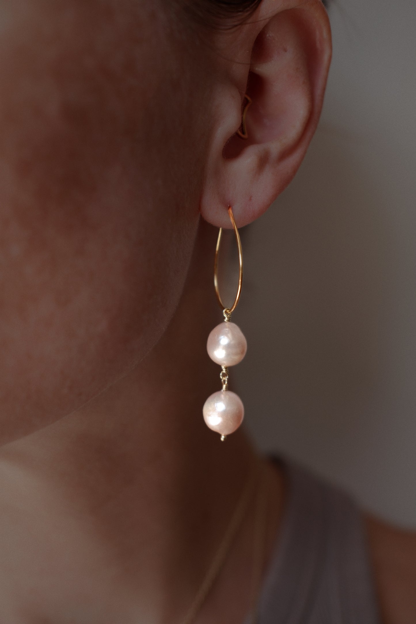 Pink Twin Drops - Guld