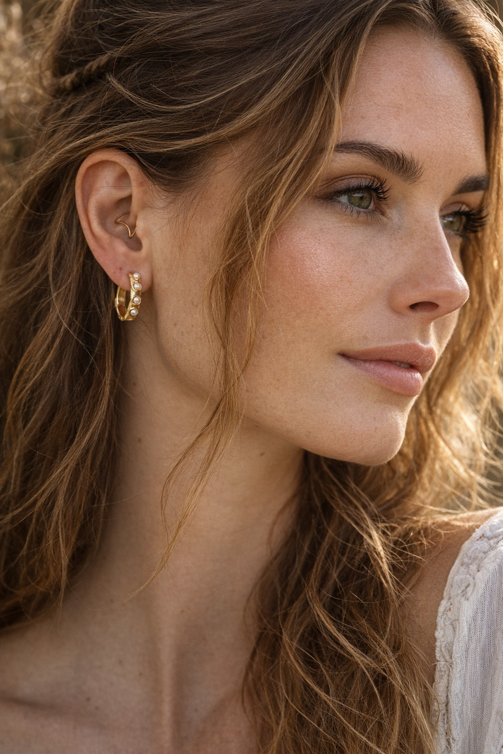 Organic Basic Hoop Pearl