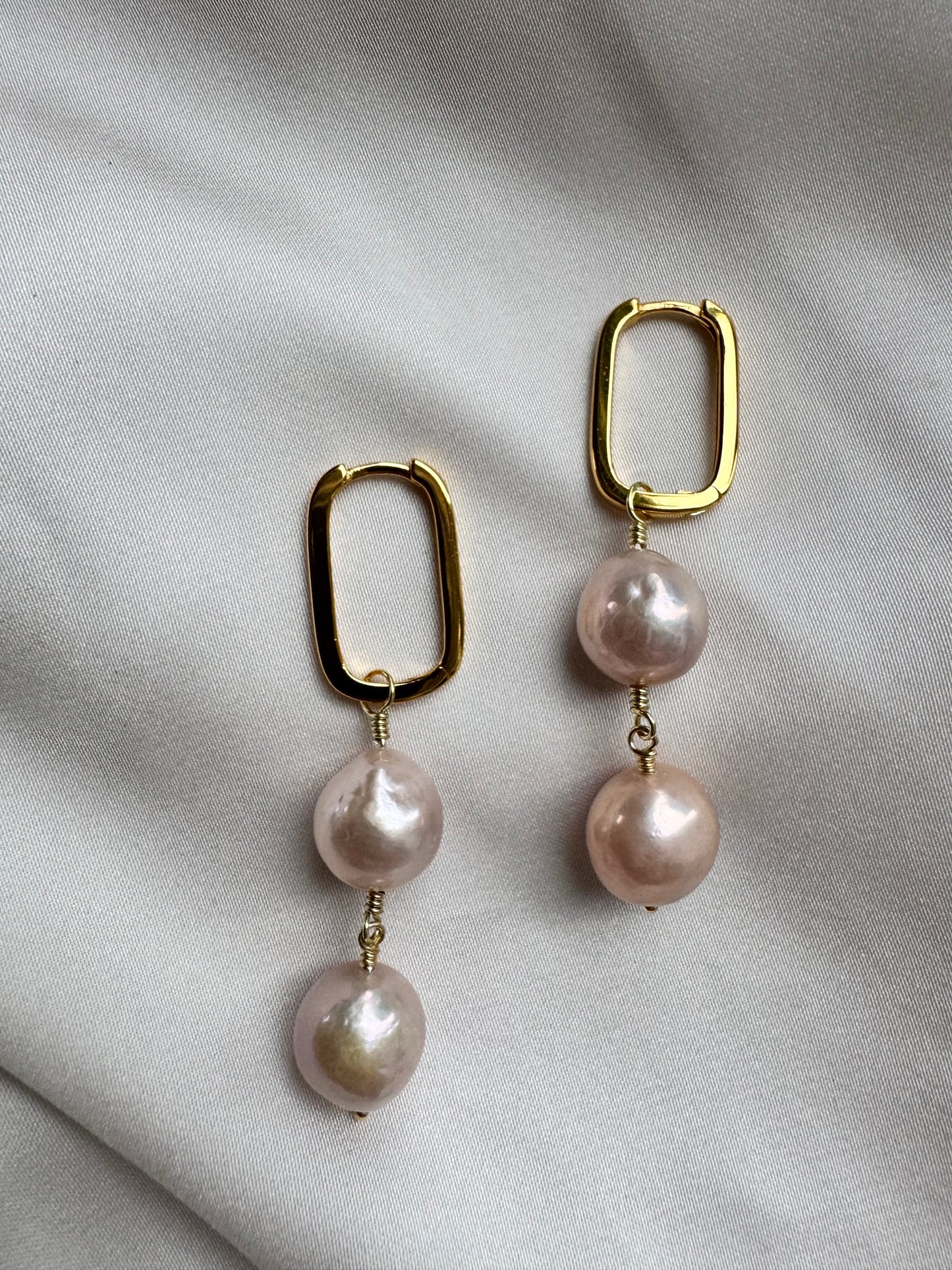 Pink Twin Drops - Guld
