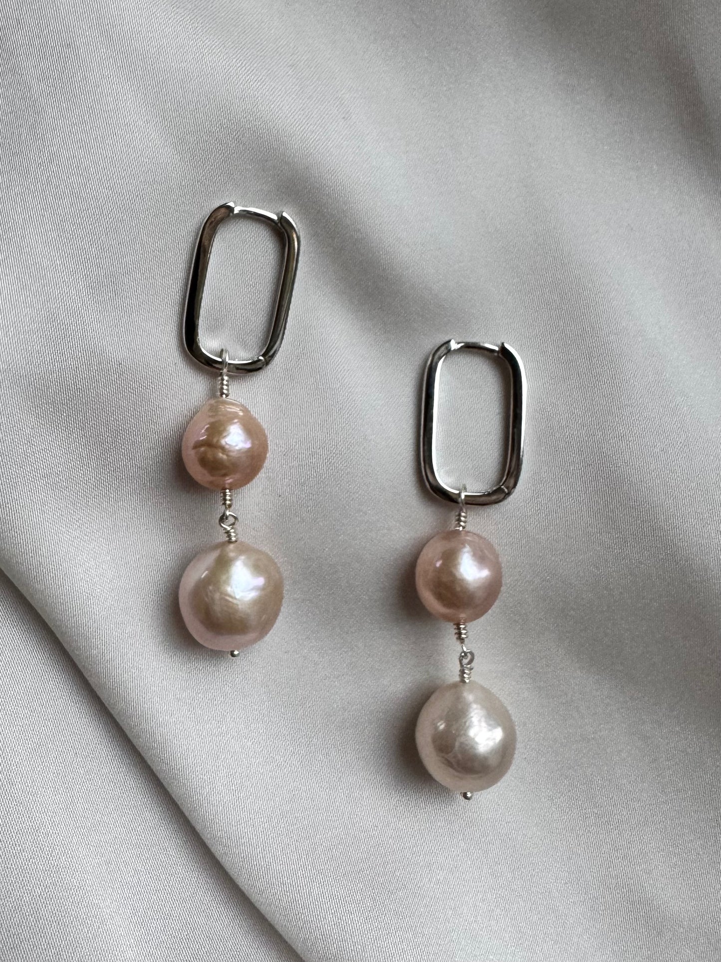 Pink Twin Drops - Sølv